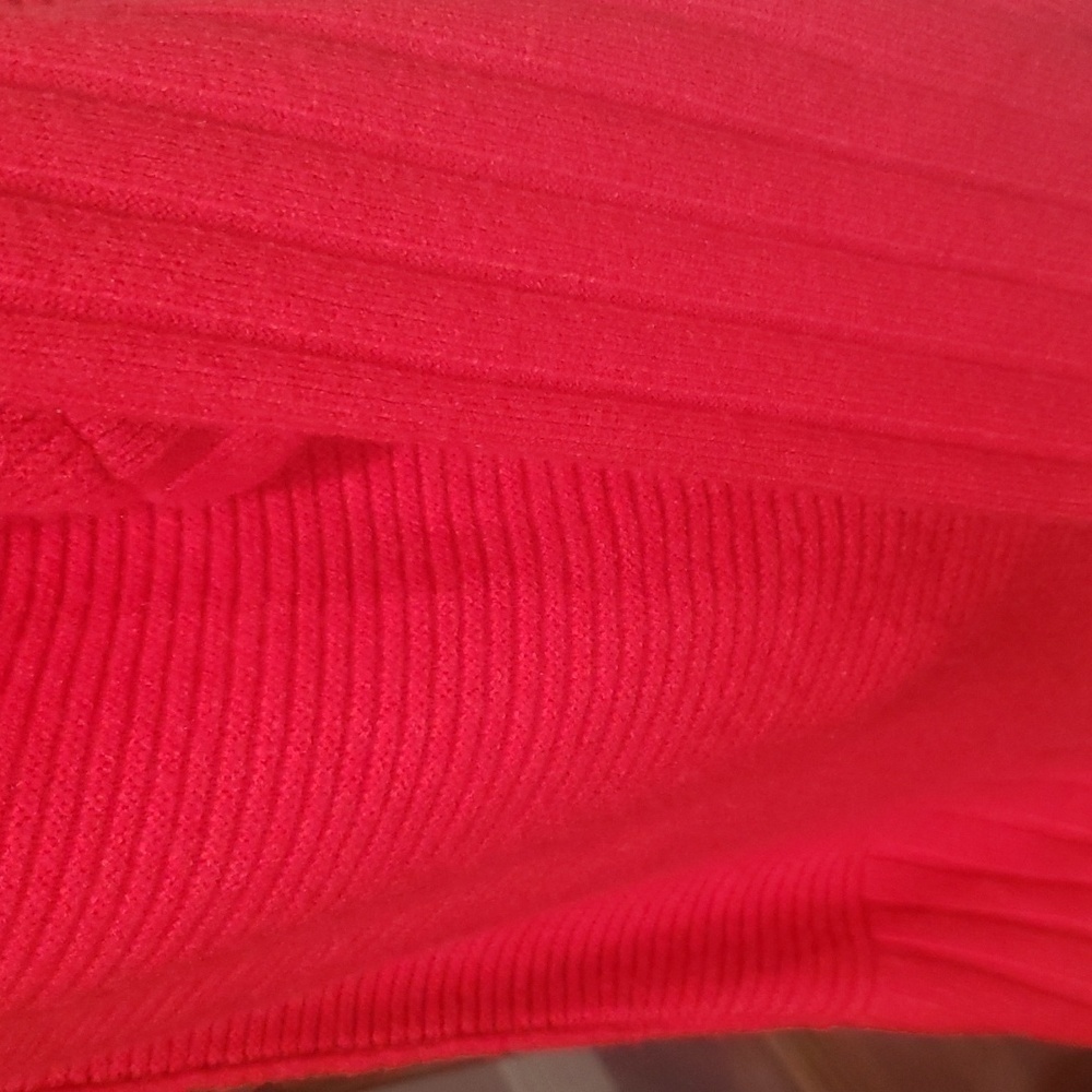 Crown & ivy red ribbed PXL Sweater nwot - Picture 6 of 9